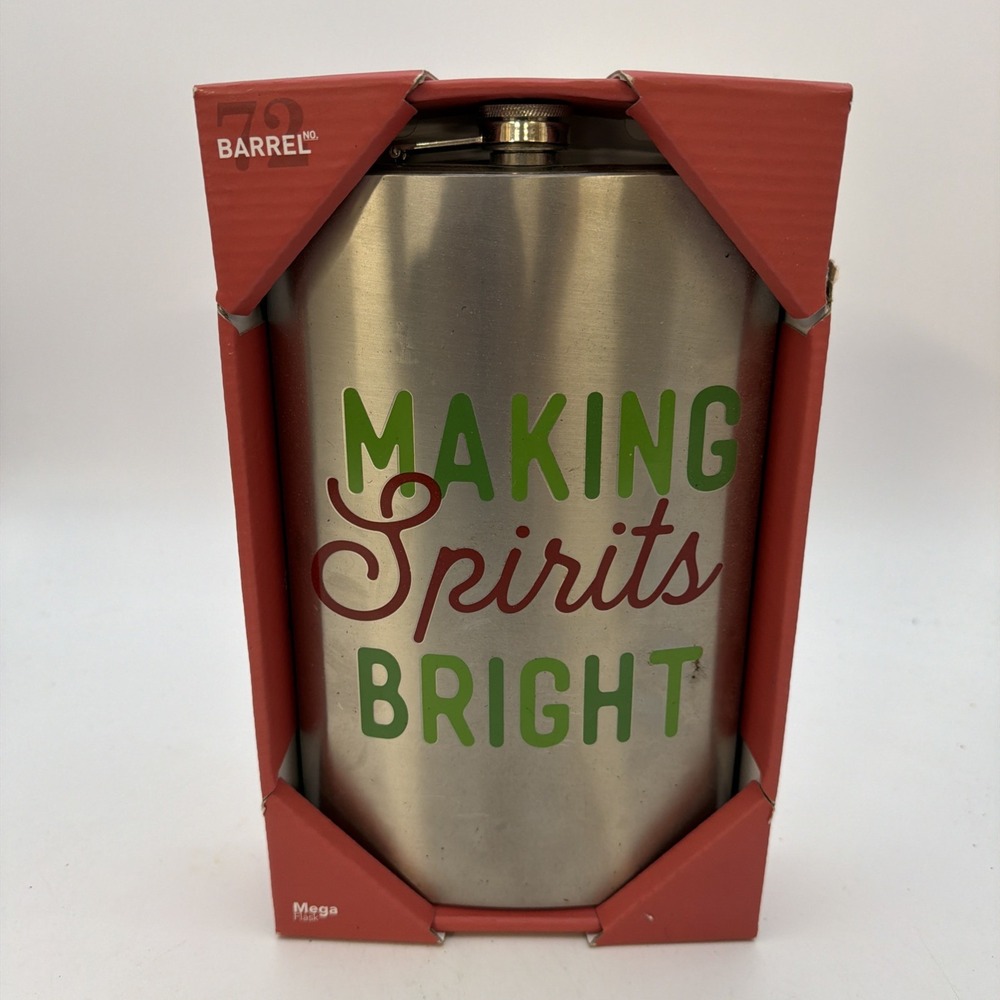holiday mega flask red and green "Making Spirits Bright"
